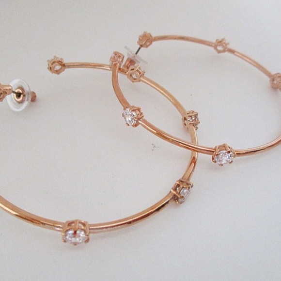 SWAROVSKI Constella Hoop Earrings  Rose-Gold Tone - Picture 7 of 7
